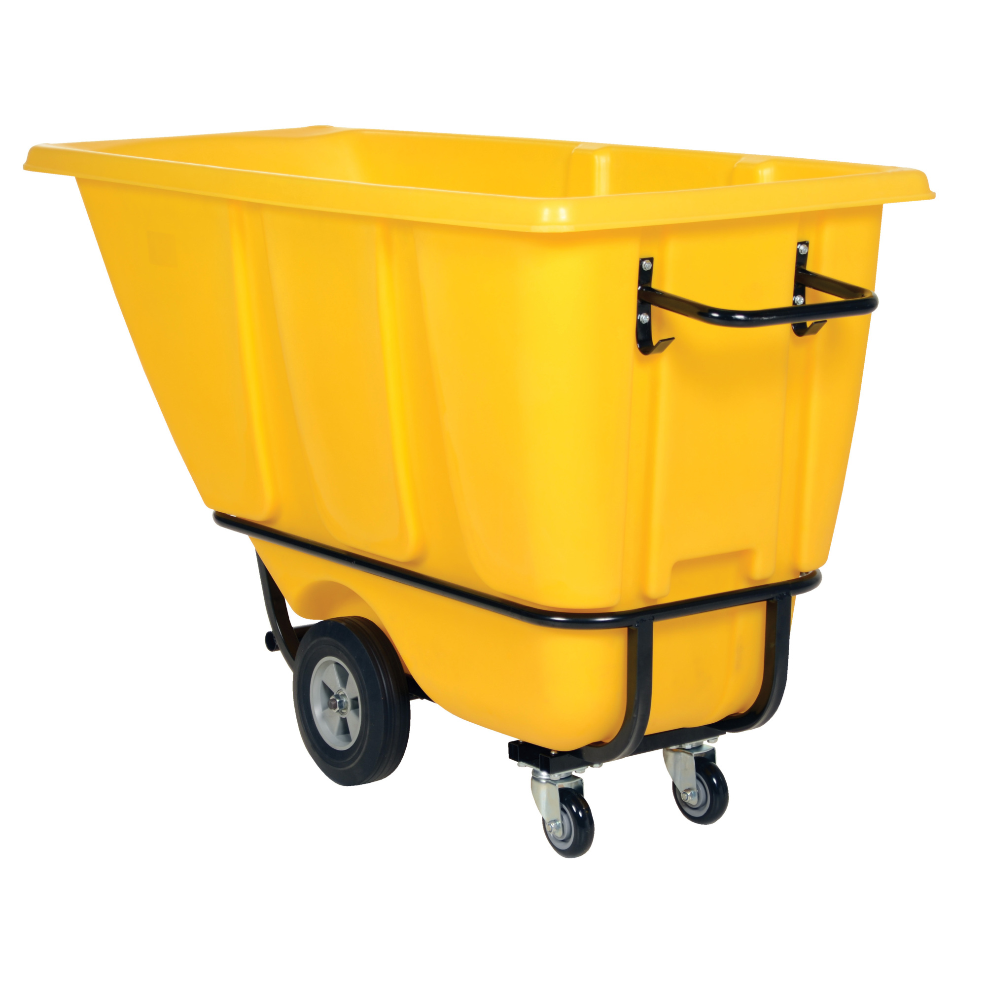 Vestil Heavy-Duty Tilt Truck - 1/2 Cubic Yard, Plastic, 1400 Lb. Capacity, Yellow, Model# TDT-50-HD-YELLOW